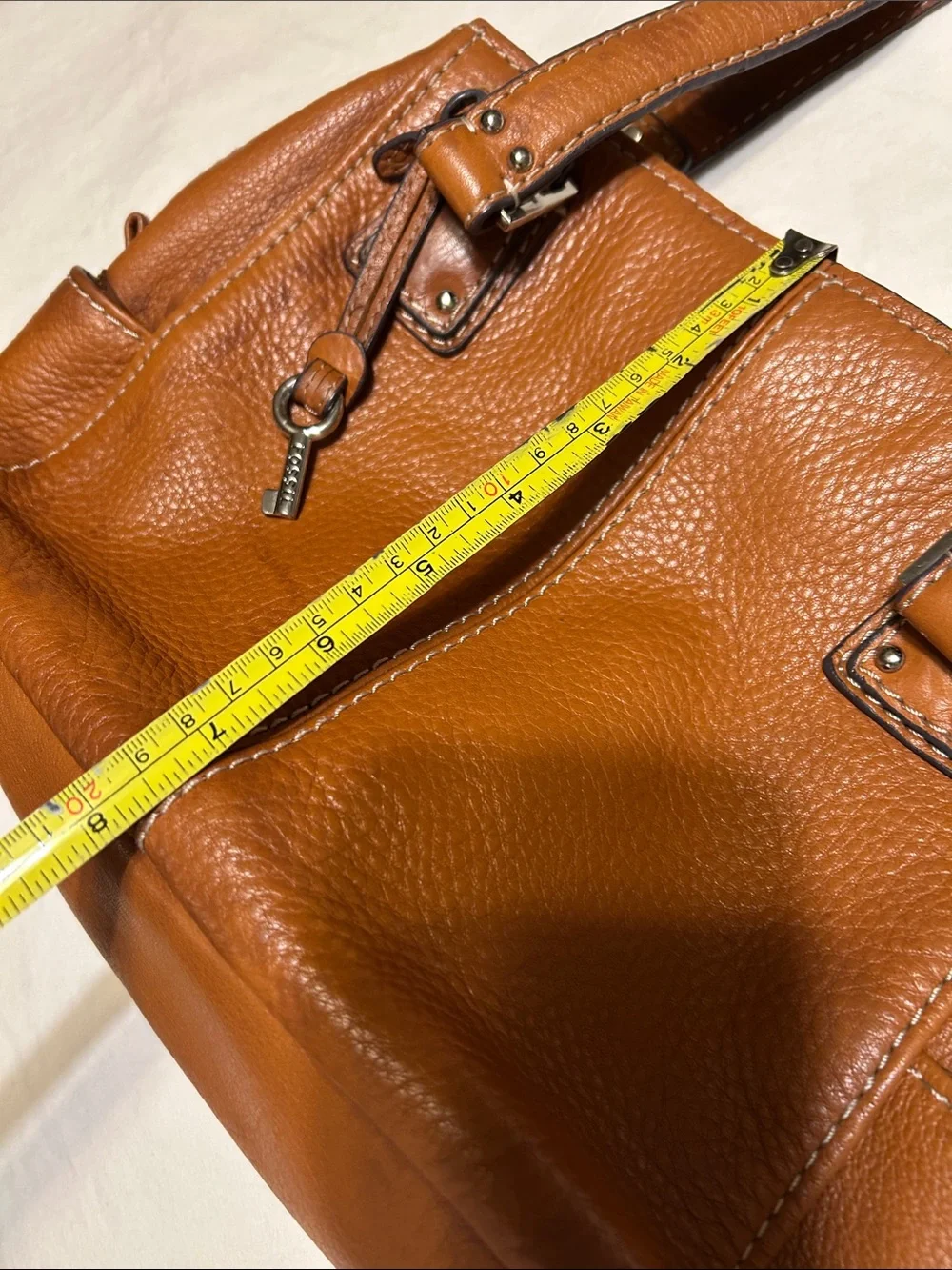 Fossil pebbled leather